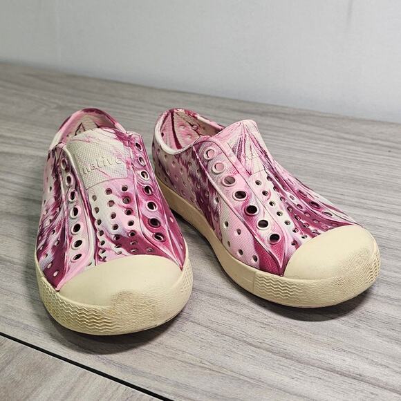 Native Shoes Jefferson Classic Slip On Pink Marbled C8 Kids Toddlers Girl School - Picture 1 of 10